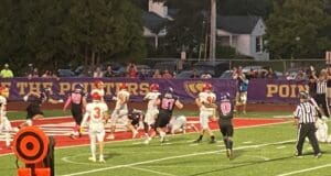 Football game, players in action.