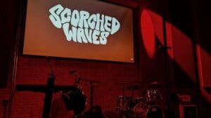 Scorched Waves band stage setup.