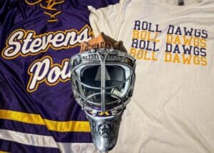 Stevens Point Roll Dawgs hockey gear.