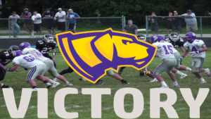 Football team victory celebration.