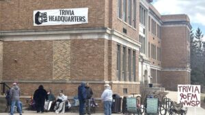 90FM Trivia Headquarters outside building.